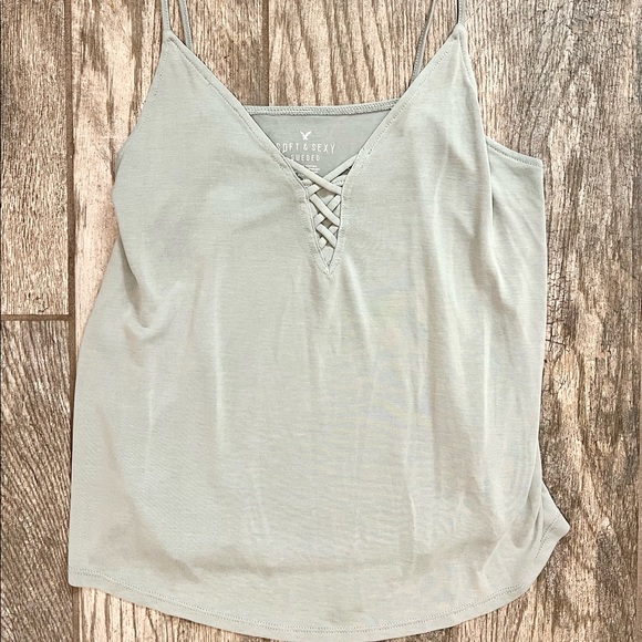 Sage light green soft & sexy tank sz S - Picture 3 of 4
